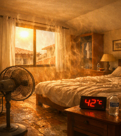 Habitación del segundo piso con calor excesivo por el techo